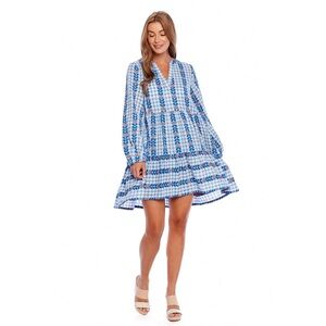 Mud Pie Eliza Red White & Blue  Yarn Dye Dress Size Medium NWT